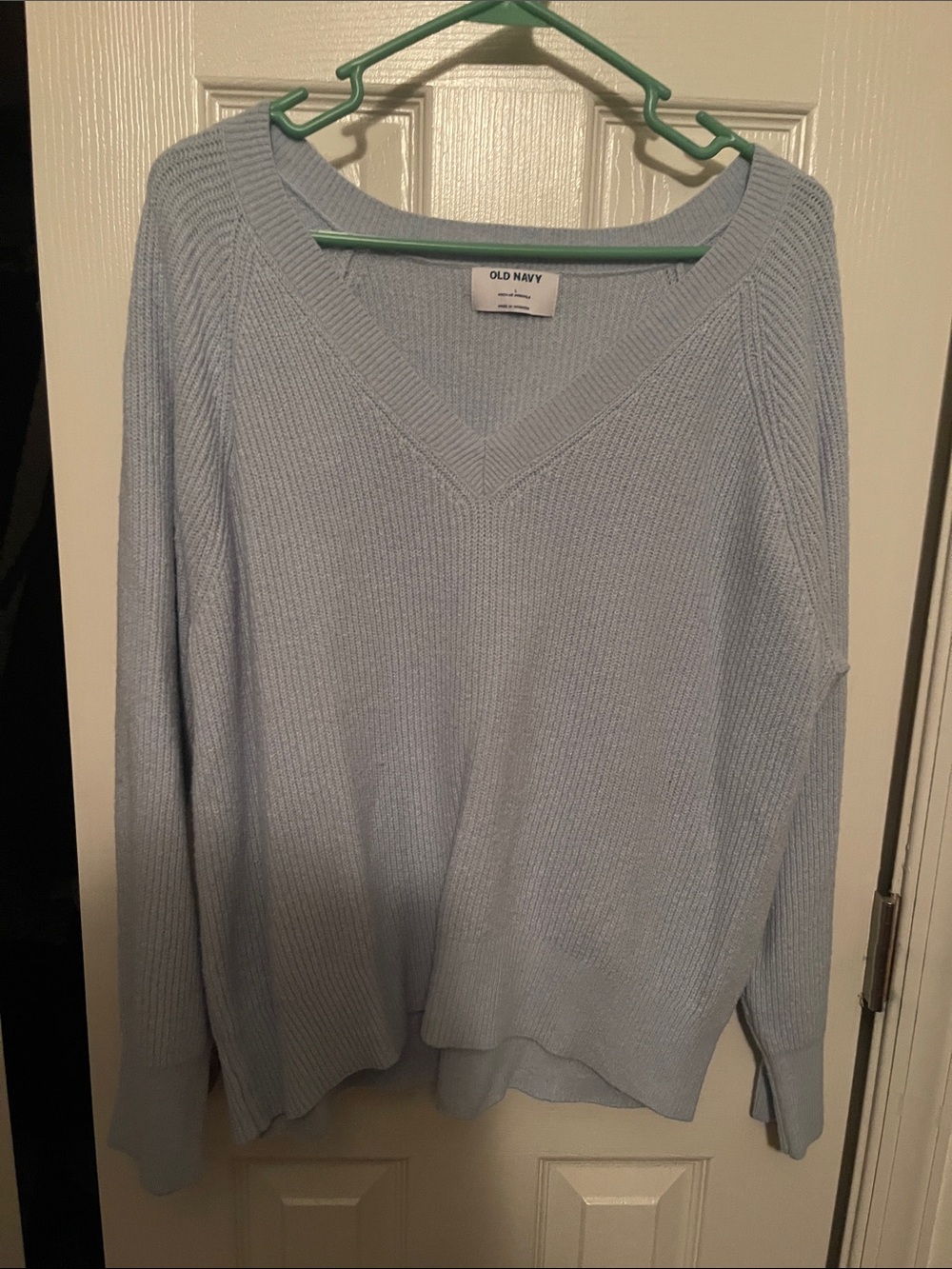 Old Navy Pale Blue V-Neck Pullover Sweater